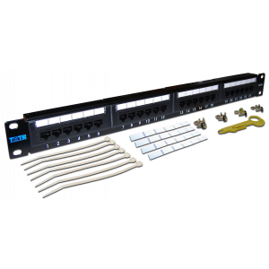 TWT Patch panel, 24 port, UTP, cat. 5E, 1U